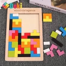 Doki colorido 3d quebra-cabeça de madeira tangram matemática brinquedos jogo tetris crianças pré-escola magination intelectual educacional para crianças 2024 - compre barato