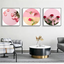 Póster de rosas hermosas, pintura en lienzo de flores rosas, imágenes artísticas de pared para sala de estar, cocina, dormitorio, decoración moderna del hogar 2024 - compra barato