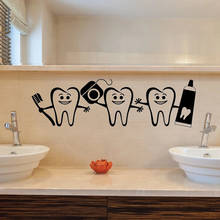 À prova dwaterproof água dentista decoração do escritório sorriso dentes decalque da parede bonito escova de dentes murais vinil cuidados do banheiro adesivos odontologia hy1986 2024 - compre barato