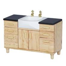 1:12 Dollhouse Miniature Furniture Bathroom Kitchen Sink with Cabinet Basin Set Dolls House Miniature Kitchen Furniture 2024 - buy cheap