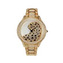 Relojes de lujo de leopardo para hombre y mujer, pulsera de cuarzo de 18K dorado brillante CZ, reloj de marca de Hip Hop, resistente al agua 2024 - compra barato