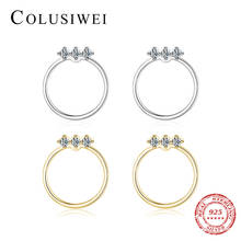 Colusiwei Vintage 925 Sterling Silver Hollow Round Circle Shining Zirconia Splittable Stud Earring for Women Jewelry Accessories 2024 - buy cheap