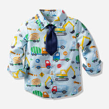 Novo bebê meninos camisas de manga longa camisa das crianças de algodão primavera outono crianças roupas cavalheiro meninos blusa roupas da criança 2024 - compre barato