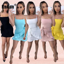 Kakan europeu e americano novo vestido de cinta sexy feminina 2020 verão vestido de arco irregular 2024 - compre barato