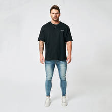 Camiseta de algodón con estampado para hombre, ropa holgada de manga corta para culturismo y gimnasio, con estilo, nueva 2024 - compra barato