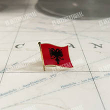 Albania  National Flag Crystal Epoxy Metal Enamel Badge Paint Brooch Souvenir  Lapel Pins 2024 - buy cheap