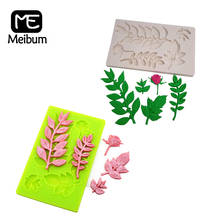 Shenhong forma de folha de silicone com pétalas de rosa, molde para bolo fondant, pasta de casamento, artesanato de açúcar, sobremesa, molde de decoração de chocolate, assadeira 2024 - compre barato