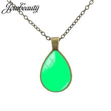 JOINBEAUTY Green Pink Red Orange Blue Black Pure Colour Picture Tear Drop Necklace Glass Water Drop Pendant Simple Jewelry CL01 2024 - buy cheap
