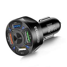 3.0 Fast  Car Charger Universal 18W Car Fast Charge 4USB Port Mobile Phone Charger for iphone samsung xiaomi huawei etc 2024 - buy cheap