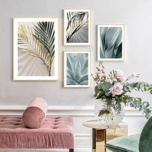 Folhas de palmeira para decoração, arte em tela, pintura plantas, de aloe, posteres e impressões, imagens de parede modular para sala de estar, decoração caseira 2024 - compre barato