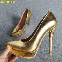 ASHIOFU Handmade Ladies High Heel Pumps Real Photos Party Prom Dress Platform Shoes Slip-on Sexy Club Evening Fashion Court Shoe 2024 - buy cheap