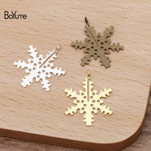 Boyute (100 peças/lote) 19*21mm metal latão floco de neve encantos para fazer jóias diy feitos à mão materiais por atacado 2024 - compre barato