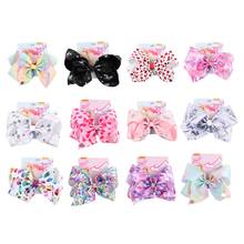 CN 8" Large JoJo Bow with Hair Clip For Girls Kids Handmade Metalic Printed Ribbon Knot Jumbo Hair Bow Hair Accessories 2024 - buy cheap