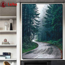 5d diy Diamond Painting Morning forest scenery,foggy day road forest full diamond Embroidery Mosaic cross stitch home decor 2024 - buy cheap