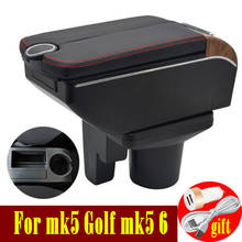 Compartimento de almacenamiento para Reposabrazos de coche, compartimento de doble puerta abierto 7USB, para Volkswagen Mk5 Golf Mk 5 6 2005-2011 2024 - compra barato