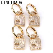 5Pairs Gold Filled Padlock Earrings For Women Earrings Crystal CZ Cubic Zirconia Jewelry Mother's Day Gift 2024 - buy cheap