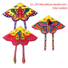1 conjunto de brinquedos de kite borboleta colorida, kites voadores para crianças manobras sem controle de barra dobrável esportes ao ar livre diversão para crianças 2024 - compre barato