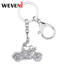 WEVENI Halloween Antique Gold Plated Motorcycle Skull Keychains Skeleton Keyring Jewelry For Women Men Teen Funny Car Jewellery 2024 - buy cheap