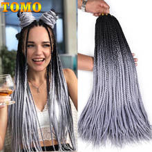 TOMO Crochet Hair Box Braids Synthetic Long Ombre Rainbow Weaving Braiding for Hair 22Roots Crochet Hair for African Braids 2024 - купить недорого