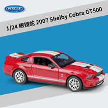 Welly 1:24 Diecase 2007 Shelby Cobra GT500 Sport Cars Red White High Simulation Vehicle Alloy Metal Model Car 2024 - buy cheap