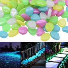 200pcs/lot Garden Decoration Glow In The Dark Stones Glowing Decorative Pebbles Outdoor Fish Tank Luminous Stones for Aquarium 2024 - buy cheap