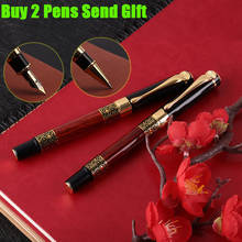 Classic Design Hero 520 Red Wood Metal Ink Fountain Pen Office Men Writing Business Gift Pen Buy 2 Pens Send Gift 2024 - buy cheap