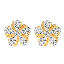 Fashion Women Gold Color Clear CZ Cubic Zirconia Romantic Pinwheel Stud Earrings Jewelry 2024 - buy cheap