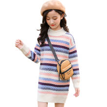 Girls Long Sweater Striped Sweater For Girls Autumn Winter Sweater For Kids Casual Style Clothes For Girl 6 8 10 12 14 2024 - buy cheap