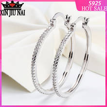 Exaggerated large earrings circle metal earrings temperament Korean earrings sterling silver needle hypoallergenic ear jewelry 2024 - buy cheap