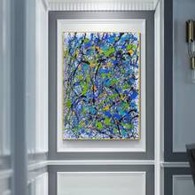 Abstract Painting Extra Large Blue Grey Abstract Painting Original Art Modern Art Blue Pollock Texture Painting Canvas Painting 2024 - buy cheap