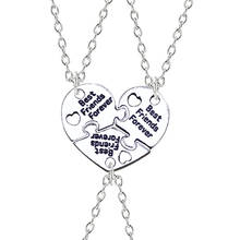 Collar con colgante de letras en forma de corazón para hombre y mujer, puzle con colgante de mejores amigas, accesorios de joyería para regalos, 3 piezas 2024 - compra barato