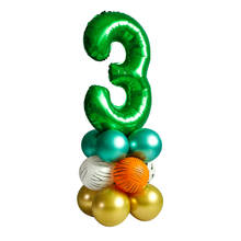 Conjunto de balões de látex metálico, 18 pçs, selva, animais, globos, números verdes, infantil, festa de aniversário, lembrancinhas, decoração de chá de bebê 2024 - compre barato
