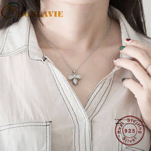 BONLAVIE-collar de abeja de Plata de Ley 925 con colgante liso de diamante, joyería de oro 2024 - compra barato