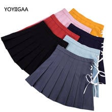 New Women Mini Pleated Skirt Fashion High Waist Straps A-line Ladies Skirts Casual Cute Solid Skirts for Girls Mini Women Skirt 2024 - buy cheap