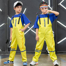 Kids Hip Hop Clothing Casual T Shirt Tops Loose Bib Pants For Girls Boys Jazz Dance Outfits Ballroom Dancing Clothes Street Wear 2024 - buy cheap