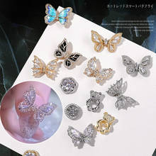 1pç acessórios de arte de unha de borboleta voadora, zircônia de luxo de alta qualidade, joias douradas brilhantes na moda, acessórios de decoração 2024 - compre barato