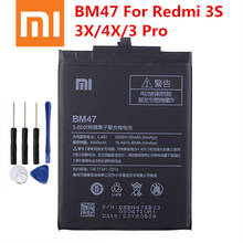 Xiao mi 100% Orginal BM47 4100mAh Battery For Xiaomi Redmi 3S 3X Redmi 4X Redmi 3 / 3pro BM47 Phone Replacement Batteries 2024 - buy cheap