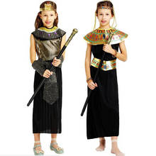 Fantasia de cleópatra, faraó, rainha egípcia, traje de halloween para crianças, meninos e meninas, vestido de fantasia do egípcio antigo 2024 - compre barato