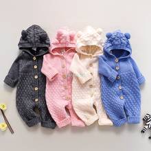 Baby Knitted  Romper Spring Autumn Newborn infants Sweaters Cute Warm Climbing Clothes Toddler Kids Hooded Jumpsuits 2024 - buy cheap