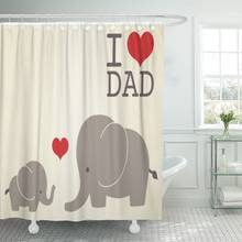 Elephant Happy Fathers Day File Baby Cute Dad Daddy Shower Curtain Polyester Fabric 60 x 72 inches Set with Hooks 2024 - buy cheap