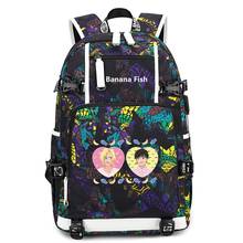 Banana Fish Cartoon Bookbag Anime School Bags Large Travel Bagpack Girls Schoolbag Oxford USB Laptop Backpack Cute Rucksack 2024 - buy cheap