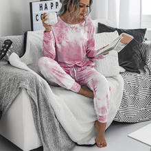 Two Piece Set Women Suit Tie Dye Tracksuit Home Lounge Wear Long Sleeve Sweatshirts Loose Outfits Sets Ropa Mujer Autumn Clothes 2024 - buy cheap