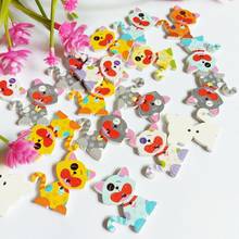 40pcs New Colorful Cartoon Cat buttons 2 Holes Wooden Sewing Buttons for Sewing Scrapbooking Clothing 2024 - buy cheap