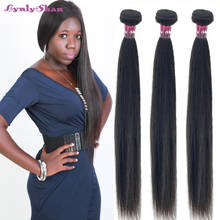 Прямые индийские волосы Lynlyshan, три пряди волос Remy 10-30 дюймов, натуральный цвет, бесплатная доставка 2024 - купить недорого