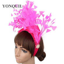 Elegant Women Ladies Wedding Headband Fascinator Feather Accessories Bridal Wedding Party Headwear Fancy Fashion Hair Band 2024 - buy cheap