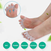 1 Pair Silicone Bunion Hallux Valgus Protector Finger Toe Separator Divider Spreader 4 Holes Thumb Valgus Guard Feet Care Tool 2024 - buy cheap