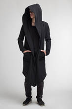 Men Clothing Outwear Winter Unisex Casual Open Stitch Hooded Long Cloak Cape Coat Men Women Solid Pocket Loose Clock Coat 2024 - buy cheap