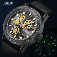 RUIMAS-relojes deportivos militares para hombre, pulsera de cuarzo con correa de cuero, luminoso, resistente al agua, de lujo, nuevo 2024 - compra barato
