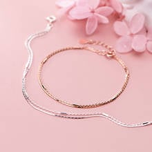 Colusiwei-pulsera de eslabones para mujer, de Plata de Ley 925, Color oro rosa, diseño de doble capa, regalos, joyería de cadena 2024 - compra barato