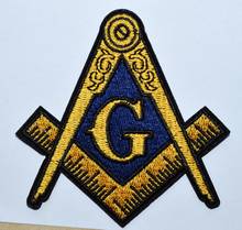 Realmente! Emblema maçônico bordado de ferro ~ freemason quadrado bússola emblema (tamanho é de cerca de 8.5*7.5 cm) 2024 - compre barato